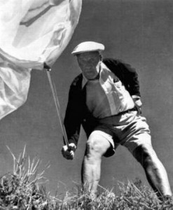 Vladimir Vladimirovich Nabokov (author of "Lolita") with his net.