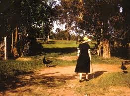 Flannery O'Connor and her peacocks
