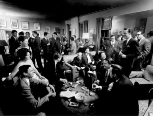 a literary cocktail party at George Plimpton's Apartment, NYC, 1963.  I used to think when I got published I'd get invited to these sorts of things.  