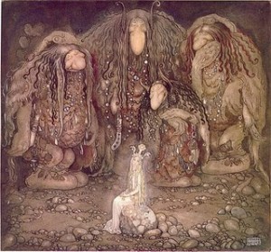 The author and her Interal Critics.  (Illustration by John Bauer)